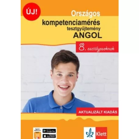 Országos kompetenciamérés tesztgyűjtemény angol - 8. osztályosoknak - Aktualizált kiadás + Ingyenes applikáció