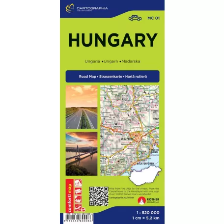 Magyarország Comfort térkép (laminált) - 1:520000 - Autótérkép