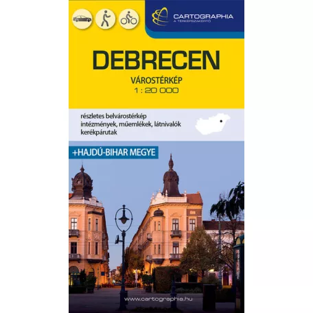 Debrecen / Hajdú-Bihar megye keményborítós térkép